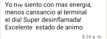 Captura del mensaje de WhatsApp enviado por la paciente